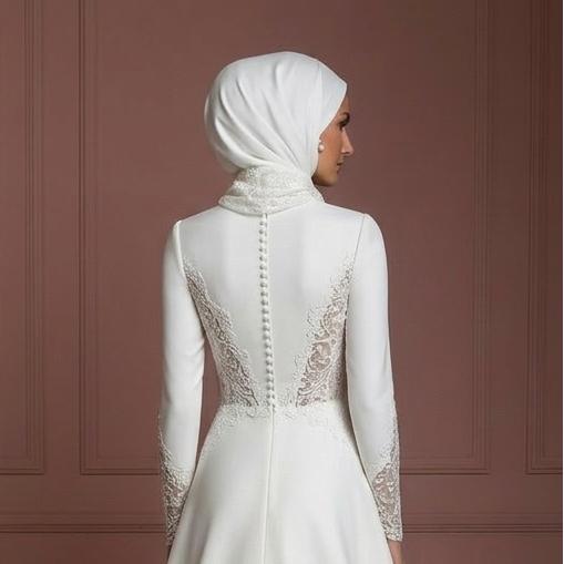 Modern Modest Hijab Wedding Dress Bridal Style Muslim