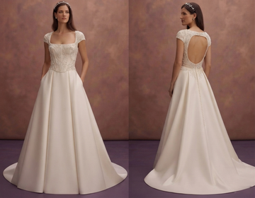 Modern Princess Wedding Dresses with Pearl Embroidery