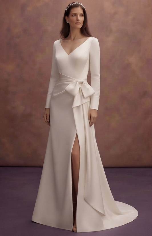 Modern Satin Wedding Dresses with Clean Elegant Lines