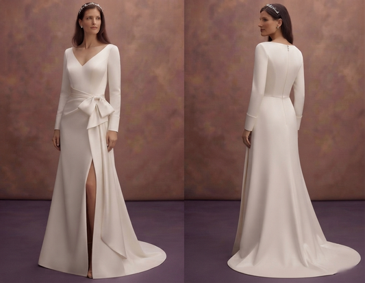 Modern Satin Wedding Dresses with Clean Elegant Lines