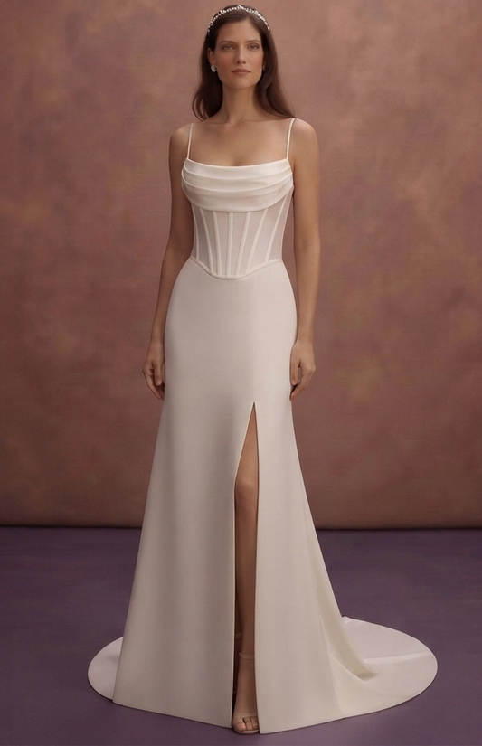 Modern Wedding Dresses with Minimalist Corset Bodices