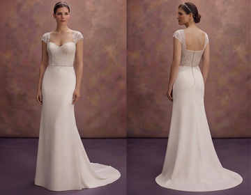 Modern Wedding Dresses with Sleek Crepe Skirts