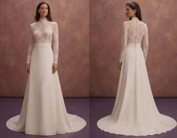 Modest High Neck Wedding Dresses with Full Coverage