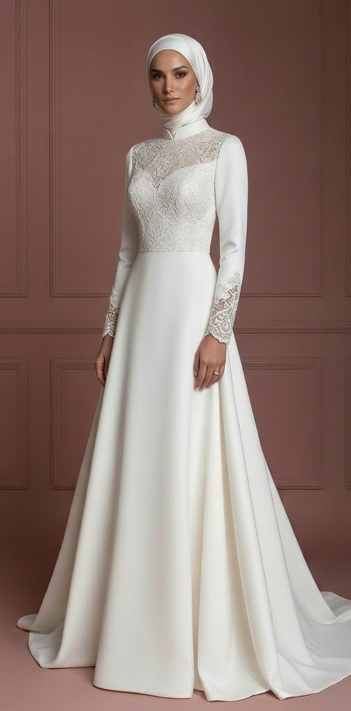 Modest Hijab Bridal Dress Premium Wedding Dress Style Muslim