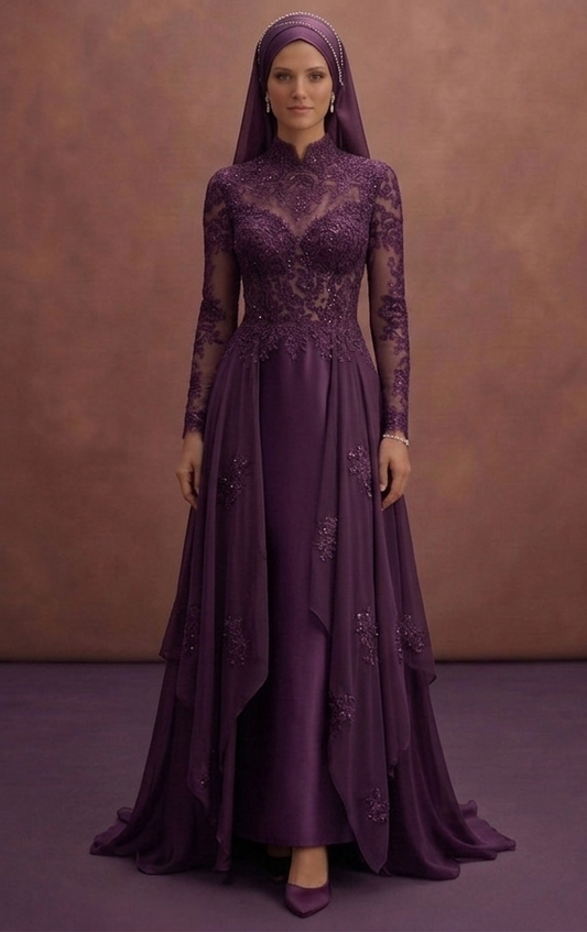 Modest Muslim Prom Dresses in Satin, Chiffon & Lace