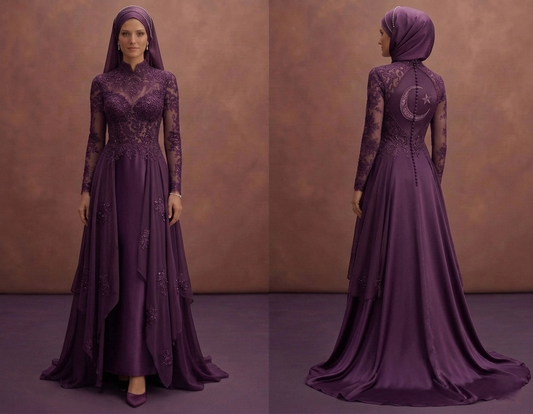 Modest Muslim Prom Dresses in Satin, Chiffon & Lace