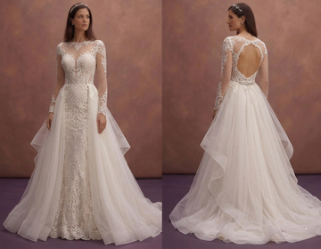Moonlight Ivory Bridal Gown with Detachable Overskirt