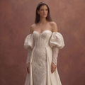 Moonlight Ivory Bridal Gown with Elegant Detachable Sleeves