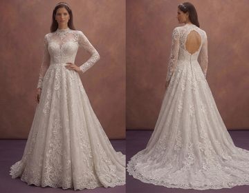 Moonlight Ivory Lace Wedding Dress with Romantic Train
