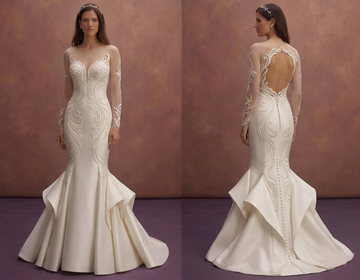 Moonlight Ivory Mermaid Wedding Dress with Sculpted Finish