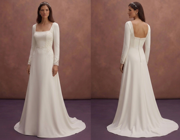 Moonlight Ivory Minimal Wedding Dress with Square Back