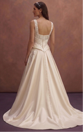Moonlight Ivory Satin Wedding Dress with Sculpted Waist