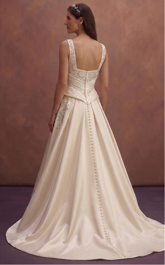 Moonlight Ivory Satin Wedding Dress with Sculpted Waist