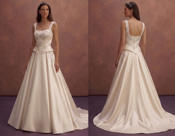 Moonlight Ivory Satin Wedding Dress with Sculpted Waist