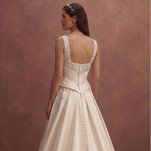 Moonlight Ivory Satin Wedding Dress with Sculpted Waist