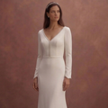 Moonlight Ivory Sheath Wedding Dress with Minimal Elegance