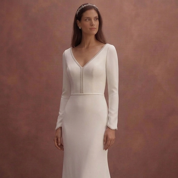 Moonlight Ivory Sheath Wedding Dress with Minimal Elegance