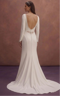 Moonlight Ivory Sheath Wedding Dress with Minimal Elegance