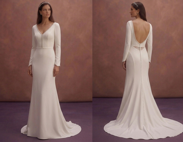 Moonlight Ivory Sheath Wedding Dress with Minimal Elegance