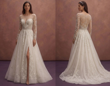 Moonlight Ivory Wedding Dress with Soft Sparkle Tulle