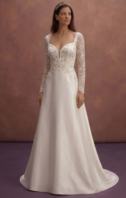 Moonlight Ivory Wedding Dress with Structured A-Line Shape
