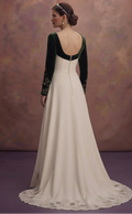 Mountain Wedding Dresses with Cozy Velvet Sleeves