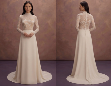Mountain Wedding Dresses with Elegant Long Sleeves