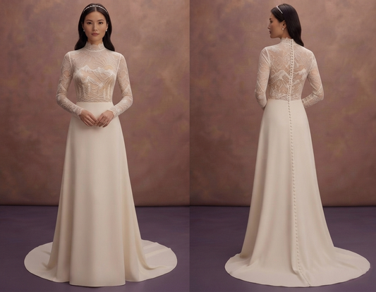 Mountain Wedding Dresses with Elegant Long Sleeves