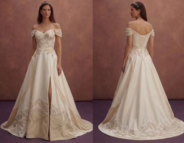 Mountain Wedding Dresses with Elegant Velvet Accents