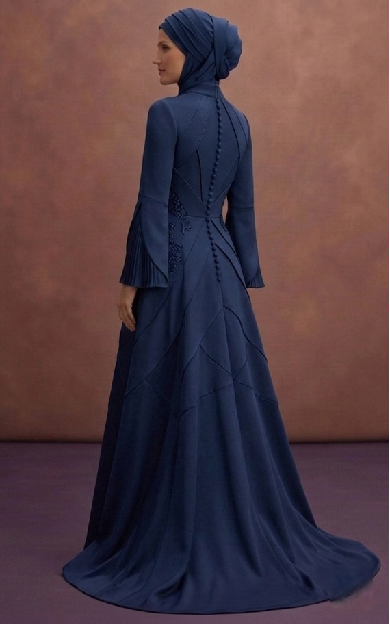 Navy Blue Muslim Prom Dresses – Elegant Evening Wear