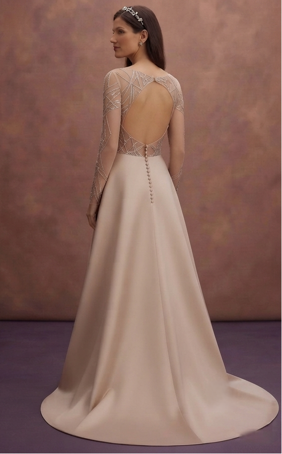 Nude Illusion Wedding Dresses with Modern Details
