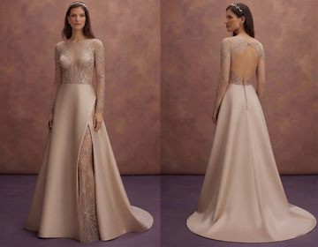 Nude Illusion Wedding Dresses with Modern Details