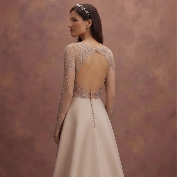 Nude Illusion Wedding Dresses with Modern Details