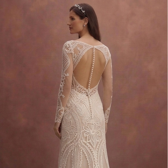 Nude Illusion Wedding Dresses with Modern Style
