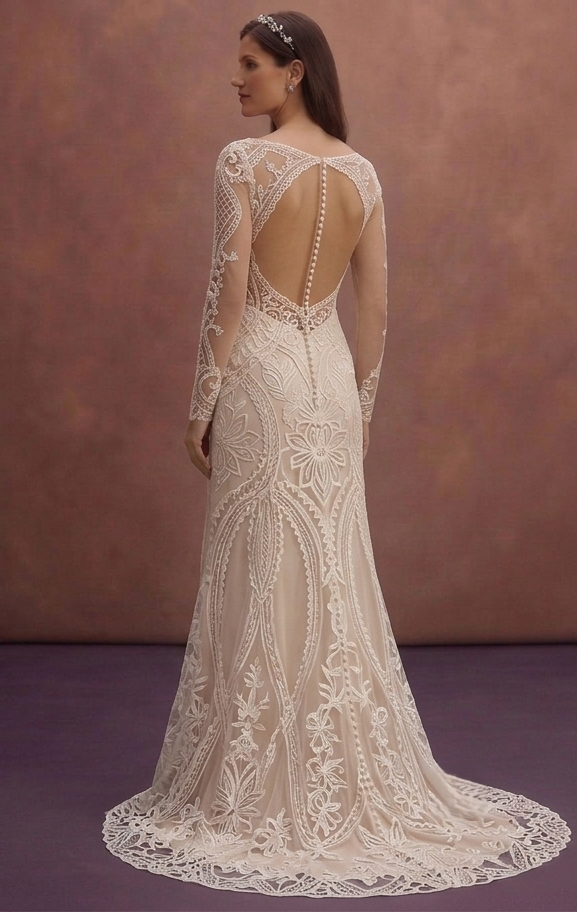 Nude Illusion Wedding Dresses with Modern Style