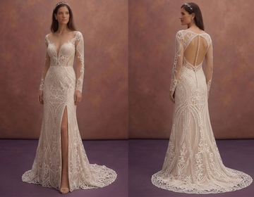 Nude Illusion Wedding Dresses with Modern Style