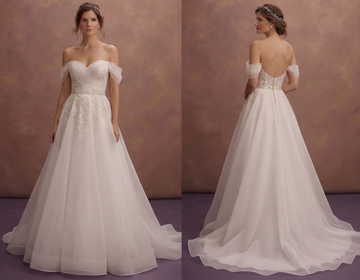 Off-the-Shoulder Organza Wedding Dresses with Graceful Elegance