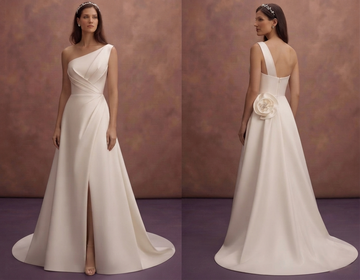 One Shoulder Satin Wedding Dresses with Modern Style