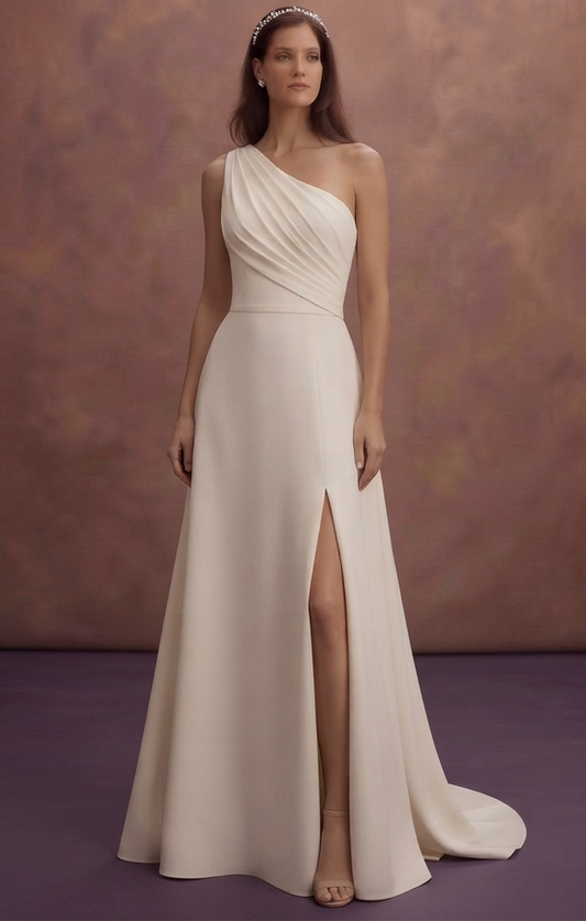 One Shoulder Wedding Dresses with Contemporary Elegance