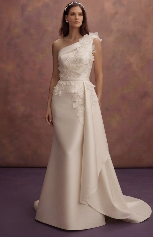 One Shoulder Wedding Dresses with Modern Elegance