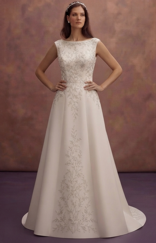 Open Back Silk Wedding Dresses with Modern Sophistication