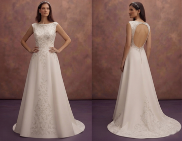 Open Back Silk Wedding Dresses with Modern Sophistication