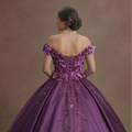 Orchid Purple Quinceañera Dress with 3D Flower Fabric