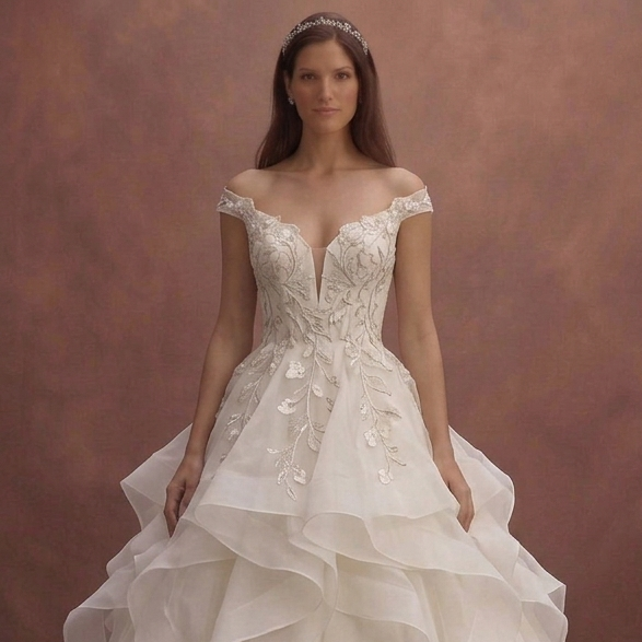 Organza Ball Gown Wedding Dresses with Dramatic Volume