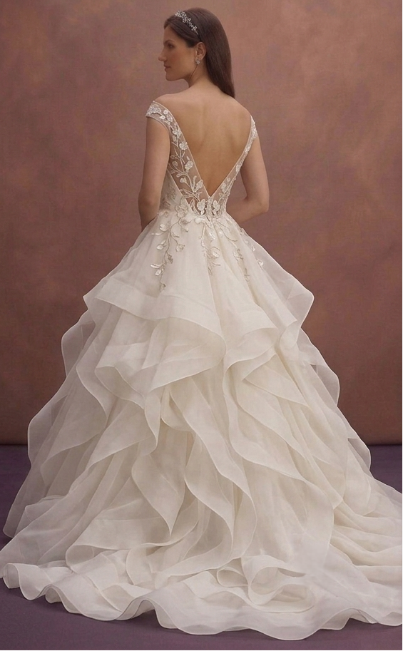 Organza Ball Gown Wedding Dresses with Dramatic Volume