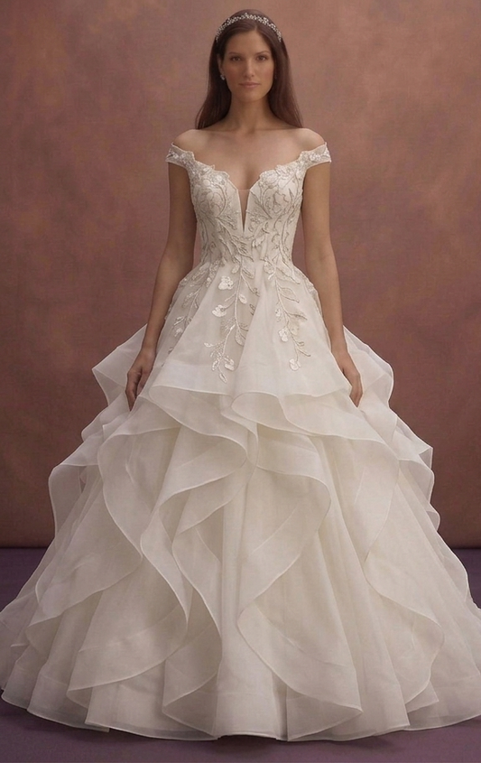 Organza Ball Gown Wedding Dresses with Dramatic Volume