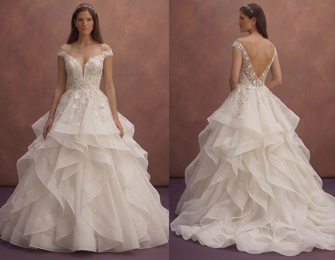 Organza Ball Gown Wedding Dresses with Dramatic Volume