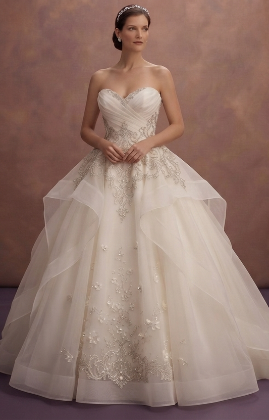 Organza Ball Gown Wedding Dresses with Regal Charm