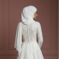 Organza Elegant Nikah Wedding Dress – Soft White Princess Hijab Style Muslim