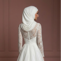 Organza Princess Wedding Dress – Ivory Hijab-Friendly Modest Style Muslim